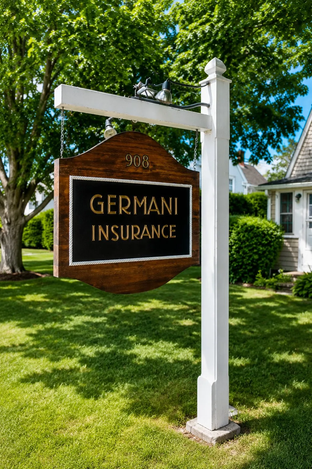 Germani Insurance Agency sign at 908 Main Street, Osterville